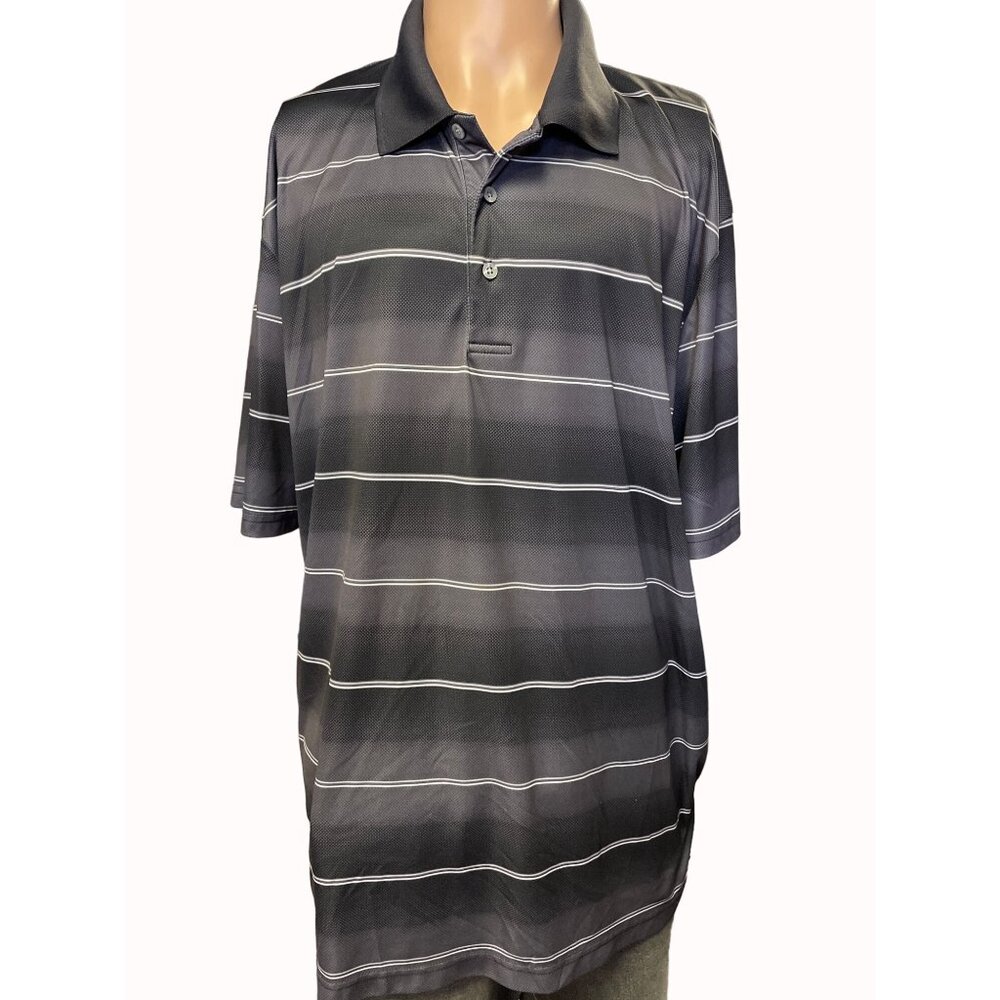 PGA Tour Men's Gray Striped Golf Shirt/ Polo Size XXL SKU 4147